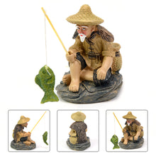 Load image into Gallery viewer, Aquarium Old Fisherman Ornaments Fish Tank Resin Decoration Accessories Garden Decor Fingurine Desk Ornaments
