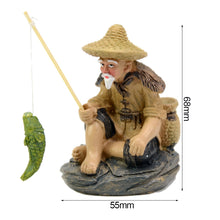 Load image into Gallery viewer, Aquarium Old Fisherman Ornaments Fish Tank Resin Decoration Accessories Garden Decor Fingurine Desk Ornaments
