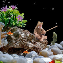 Load image into Gallery viewer, Aquarium Old Fisherman Ornaments Fish Tank Resin Decoration Accessories Garden Decor Fingurine Desk Ornaments
