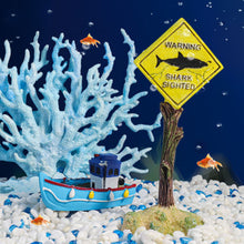 Load image into Gallery viewer, Resin Shark Warning Sign Ornament Aquarium Decoration Artificial Landscaping Mark for Fish Tank Accessories
