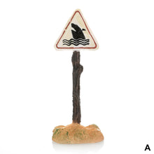 Load image into Gallery viewer, Resin Shark Warning Sign Ornament Aquarium Decoration Artificial Landscaping Mark for Fish Tank Accessories
