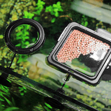Load image into Gallery viewer, Black Aquarium Feeding Ring Fish Tank Floating Food Tray Feeder Square Circle Accessory Fish Food Feeder Suction Cup
