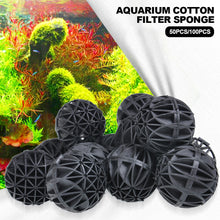 Load image into Gallery viewer, 50/100pcs 16mm Aquarium Pond Reef Bio Balls Fish Tank Air Pump Canister Biochemical Cotton Filter Sponge
