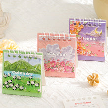 Load image into Gallery viewer, 2023 Mini Landscape Painting Flower Calendar Daily Organizer Desktop Schedule Monthly Planner Yearly Agenda for Home Decor Office Table School Supplies Decoration Stationery
