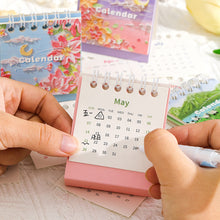 Load image into Gallery viewer, 2023 Mini Landscape Painting Flower Calendar Daily Organizer Desktop Schedule Monthly Planner Yearly Agenda for Home Decor Office Table School Supplies Decoration Stationery

