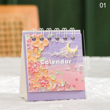 Load image into Gallery viewer, 2023 Mini Landscape Painting Flower Calendar Daily Organizer Desktop Schedule Monthly Planner Yearly Agenda for Home Decor Office Table School Supplies Decoration Stationery
