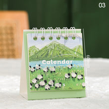 Load image into Gallery viewer, 2023 Mini Landscape Painting Flower Calendar Daily Organizer Desktop Schedule Monthly Planner Yearly Agenda for Home Decor Office Table School Supplies Decoration Stationery
