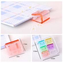 Load image into Gallery viewer, 5/6Pcs Candy Color Push Paper Clip Multi Functional Corner Clip Test Paper Folder Classification Folder Student Stationery
