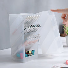 Load image into Gallery viewer, Transparent Oblique Insert Pen Holder Student Desk Pen Bucket Makeup Pencil Storage Box Desktop Stationery Organizer Storage Bin
