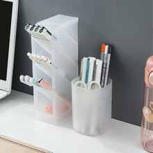 Load image into Gallery viewer, Transparent Oblique Insert Pen Holder Student Desk Pen Bucket Makeup Pencil Storage Box Desktop Stationery Organizer Storage Bin
