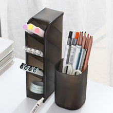 Load image into Gallery viewer, Transparent Oblique Insert Pen Holder Student Desk Pen Bucket Makeup Pencil Storage Box Desktop Stationery Organizer Storage Bin
