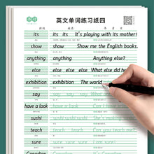 Load image into Gallery viewer, English Copybook Red Tracing Book Practice With Calligraphy Pen Holder For Kids Baby Early Education Exercise Book
