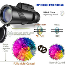 Load image into Gallery viewer, Monocular Telescope Super Zoom Magnification Portable Eyepiece Day/Night Vision Camping Phone Clip HD Mobile Telescope
