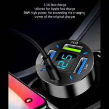 Load image into Gallery viewer, 4 Ports USB Car Charger Fast Charging PD Quick Charge 3.0 USB C Car Phone Charger Adapter For iPhone 13 12 Xiaomi Samsung
