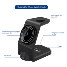 Load image into Gallery viewer, Wireless Charging Three-in-one Fast Charging 15w Suitable For Watch Headphones Apple Mobile Phone Digital Magnetic Wireless Charger
