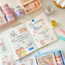 Load image into Gallery viewer, 4/5Rolls 4/9Pcs Cute Cartoon Washi Tape Scrapbooking Creative Japanese Kawaii Masking Journal Tape DIY Scrapbooking Diary Tape Sticker
