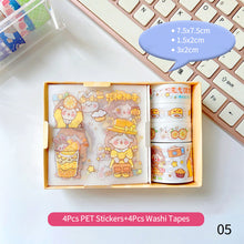 Load image into Gallery viewer, 4/5Rolls 4/9Pcs Cute Cartoon Washi Tape Scrapbooking Creative Japanese Kawaii Masking Journal Tape DIY Scrapbooking Diary Tape Sticker
