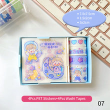 Load image into Gallery viewer, 4/5Rolls 4/9Pcs Cute Cartoon Washi Tape Scrapbooking Creative Japanese Kawaii Masking Journal Tape DIY Scrapbooking Diary Tape Sticker

