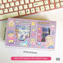 Load image into Gallery viewer, 4/5Rolls 4/9Pcs Cute Cartoon Washi Tape Scrapbooking Creative Japanese Kawaii Masking Journal Tape DIY Scrapbooking Diary Tape Sticker
