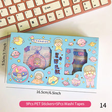 Load image into Gallery viewer, 4/5Rolls 4/9Pcs Cute Cartoon Washi Tape Scrapbooking Creative Japanese Kawaii Masking Journal Tape DIY Scrapbooking Diary Tape Sticker
