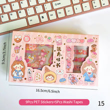 Load image into Gallery viewer, 4/5Rolls 4/9Pcs Cute Cartoon Washi Tape Scrapbooking Creative Japanese Kawaii Masking Journal Tape DIY Scrapbooking Diary Tape Sticker
