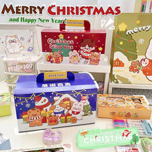 Load image into Gallery viewer, Creative Lovely Christmas Blind Box Lucky New Year Gift Box Students DIY Scrapbook Stickers Notebook Gel Pen Toy Set Surprise Gift Bag
