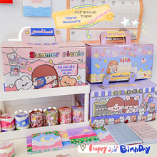 Load image into Gallery viewer, Creative Lovely Christmas Blind Box Lucky New Year Gift Box Students DIY Scrapbook Stickers Notebook Gel Pen Toy Set Surprise Gift Bag
