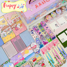 Load image into Gallery viewer, Creative Lovely Christmas Blind Box Lucky New Year Gift Box Students DIY Scrapbook Stickers Notebook Gel Pen Toy Set Surprise Gift Bag
