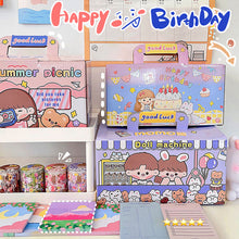 Load image into Gallery viewer, Creative Lovely Christmas Blind Box Lucky New Year Gift Box Students DIY Scrapbook Stickers Notebook Gel Pen Toy Set Surprise Gift Bag
