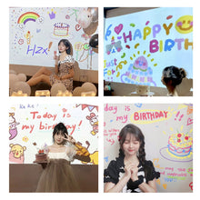 Load image into Gallery viewer, Ins Happy Birthday Photograph Background Projection Lamp Projector Photo Prop Creative Birthday Cake Cute Photograph Birthday Party Supplies
