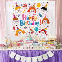 Load image into Gallery viewer, Ins Hanging Cloth Party Background Happy Birthday Tapestry Decor Cloth Children Room Wall Cute Tapestry Home Decor Photo Props 100*70cm
