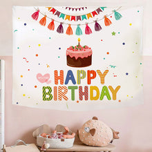 Load image into Gallery viewer, Ins Hanging Cloth Party Background Happy Birthday Tapestry Decor Cloth Children Room Wall Cute Tapestry Home Decor Photo Props 100*70cm
