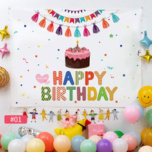 Load image into Gallery viewer, Ins Hanging Cloth Party Background Happy Birthday Tapestry Decor Cloth Children Room Wall Cute Tapestry Home Decor Photo Props 100*70cm
