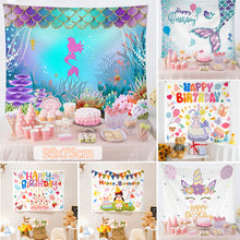 Load image into Gallery viewer, Ins Hanging Cloth Party Background Happy Birthday Tapestry Decor Cloth Children Room Wall Cute Tapestry Home Decor Photo Props 95*75cm
