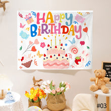 Load image into Gallery viewer, Ins Hanging Cloth Party Background Happy Birthday Tapestry Decor Cloth Children Room Wall Cute Tapestry Home Decor Photo Props 95*75cm
