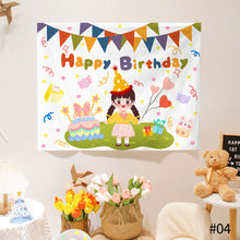 Load image into Gallery viewer, Ins Hanging Cloth Party Background Happy Birthday Tapestry Decor Cloth Children Room Wall Cute Tapestry Home Decor Photo Props 95*75cm
