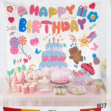 Load image into Gallery viewer, Ins Hanging Cloth Party Background Happy Birthday Tapestry Decor Cloth Children Room Wall Cute Tapestry Home Decor Photo Props 95*75cm
