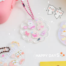 Load image into Gallery viewer, Cute Guka Sticker Gradient Glitter DIY Keychain Transparent Acrylic Decoration Pendant Keychain Badge Kawaii Stationery Accessories
