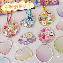 Load image into Gallery viewer, Cute Guka Sticker Gradient Glitter DIY Keychain Transparent Acrylic Decoration Pendant Keychain Badge Kawaii Stationery Accessories
