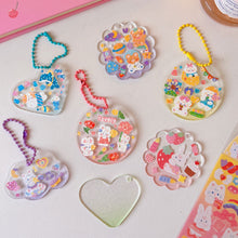 Load image into Gallery viewer, Cute Guka Sticker Gradient Glitter DIY Keychain Transparent Acrylic Decoration Pendant Keychain Badge Kawaii Stationery Accessories
