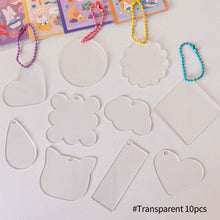 Load image into Gallery viewer, Cute Guka Sticker Gradient Glitter DIY Keychain Transparent Acrylic Decoration Pendant Keychain Badge Kawaii Stationery Accessories
