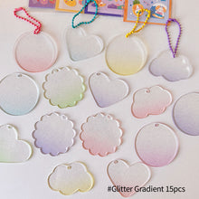 Load image into Gallery viewer, Cute Guka Sticker Gradient Glitter DIY Keychain Transparent Acrylic Decoration Pendant Keychain Badge Kawaii Stationery Accessories
