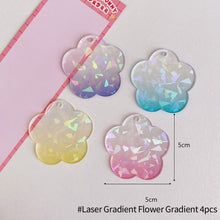 Load image into Gallery viewer, Cute Guka Sticker Gradient Glitter DIY Keychain Transparent Acrylic Decoration Pendant Keychain Badge Kawaii Stationery Accessories
