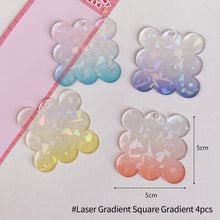 Load image into Gallery viewer, Cute Guka Sticker Gradient Glitter DIY Keychain Transparent Acrylic Decoration Pendant Keychain Badge Kawaii Stationery Accessories
