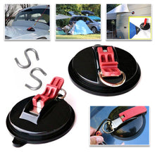 Load image into Gallery viewer, 4Pcs Universal Car Suction Cup Anchor Securing Hook Tie Down Camping Tarp As Car Side Awning Pool Tarps Tents Camping Gadgets
