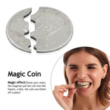 Load image into Gallery viewer, Magic Coins &amp; Paper Money Bite Restored Illusion Coin For Magic Show Bitten Coin Half Dollar Magician Coin Funny Magic Tricks
