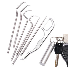 Load image into Gallery viewer, Portable Stainless Steel Toothpick Set Tooth Cleaning Flossing Reusable Dental Floss Toothpicks Teeth Cleaner Oral Care Cleaning

