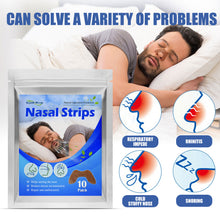 Load image into Gallery viewer, 10Pcs Disposable Anti Snoring Nose Patches Stop Snoring Stuffy Ventilation Nasal Strip Relief Improve Sleep Health Care Tool

