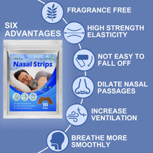 Load image into Gallery viewer, 10Pcs Disposable Anti Snoring Nose Patches Stop Snoring Stuffy Ventilation Nasal Strip Relief Improve Sleep Health Care Tool
