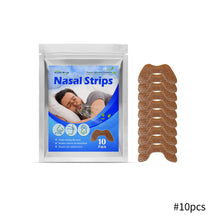 Load image into Gallery viewer, 10Pcs Disposable Anti Snoring Nose Patches Stop Snoring Stuffy Ventilation Nasal Strip Relief Improve Sleep Health Care Tool
